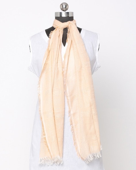 Striped Scarf with Fringed Border Price in India