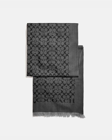 Buy Coach Signature Stole with Fringes | Black Color Women | AJIO LUXE