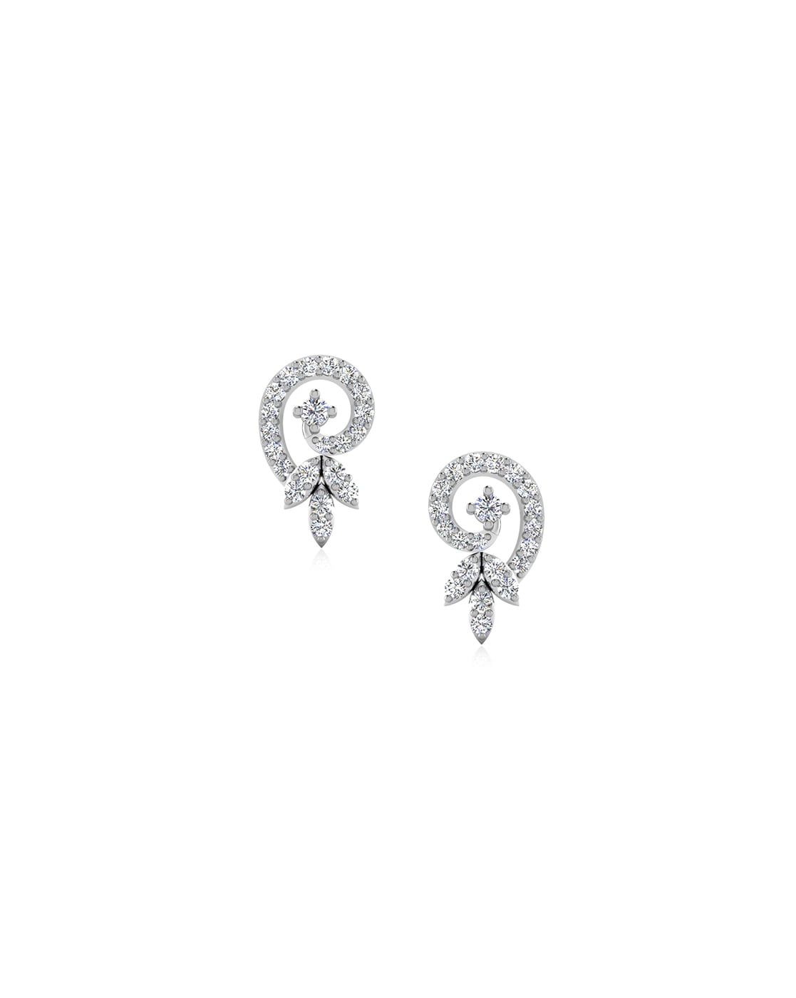 14k White Gold 4.00 Carat Diamond Studs