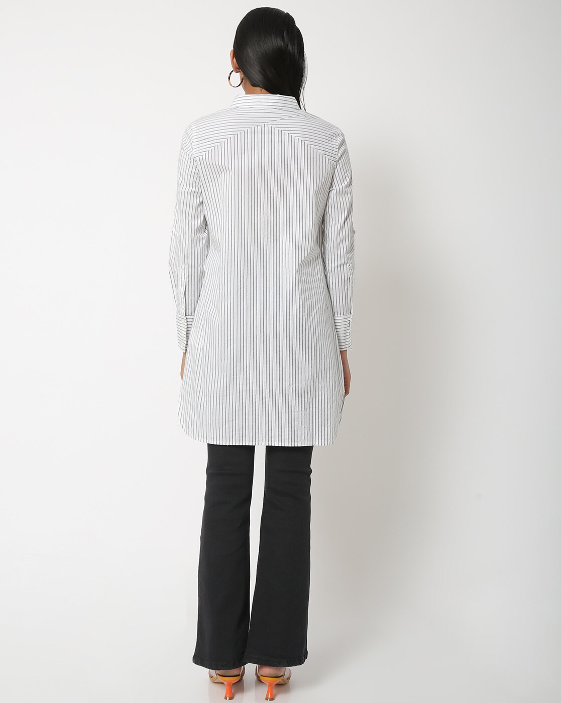Vero moda Erika Stripe 3/4 Sleeve Shirt White