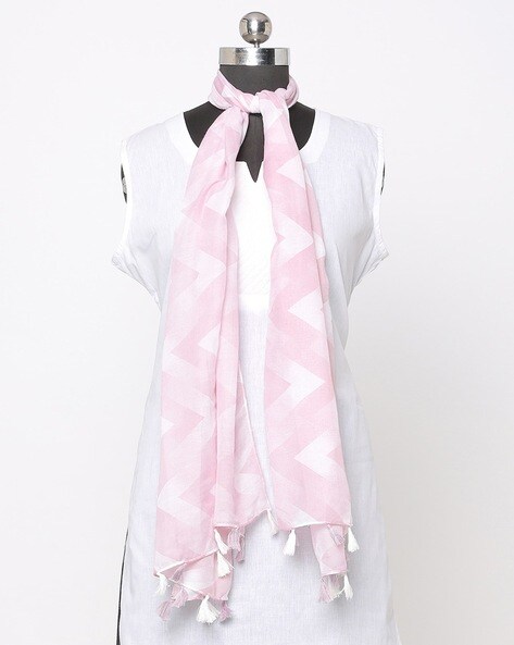 Chevron Print Scarf with Tasselled Border Price in India