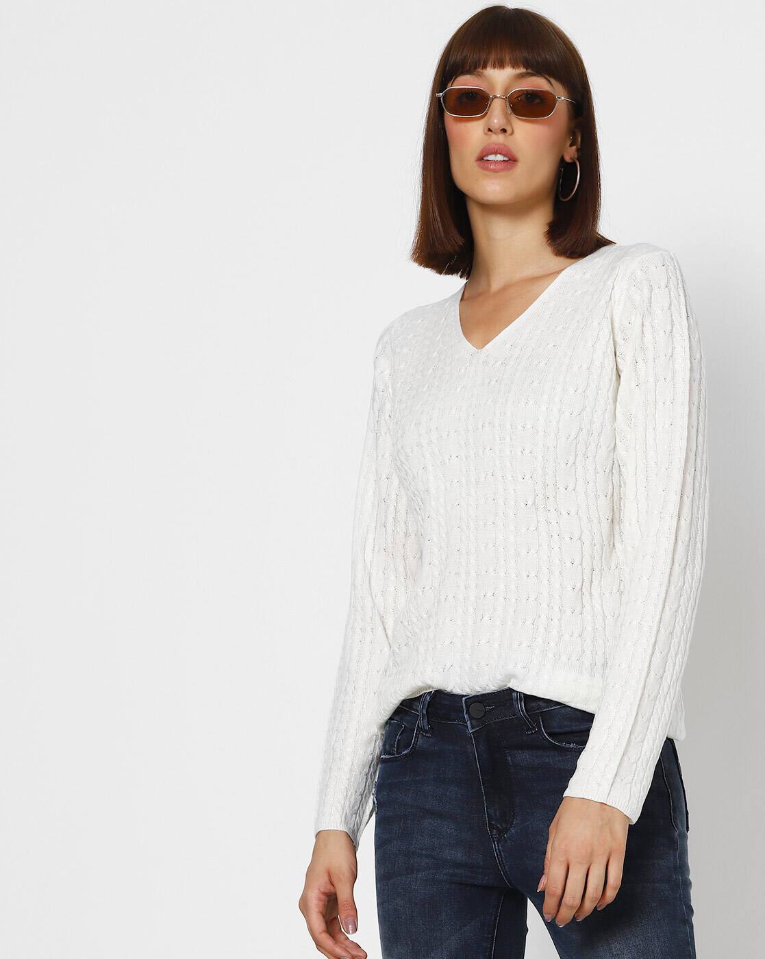 V neck tops ajio Clearance