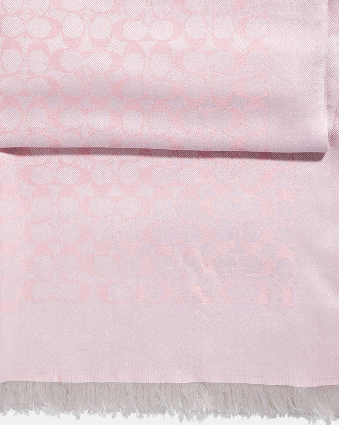 Buy Coach Scarf with Fringes Pink Color Women AJIO LUXE