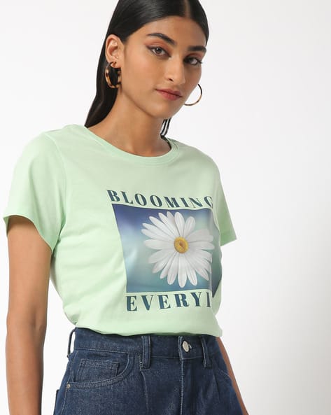 Green Tshirts for Women by DNMX Online 