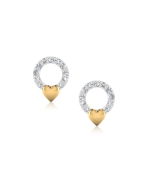 10K Solid Yellow Gold Diamond Shape Earrings for Girls womens - Gold Depot  Inc