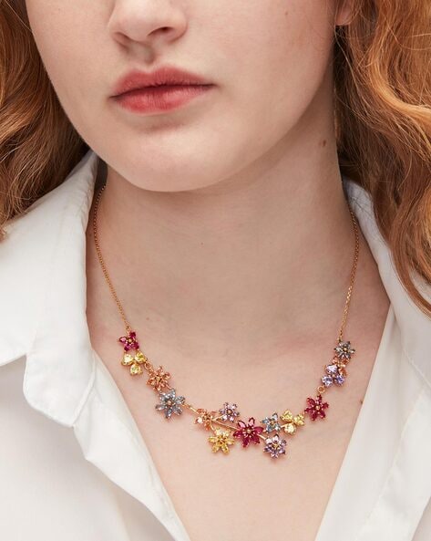 kate spade | Jewelry | Nwtkate Spade New York First Bloom Pendant Gold  Necklace W Pink Gem Flower | Poshmark