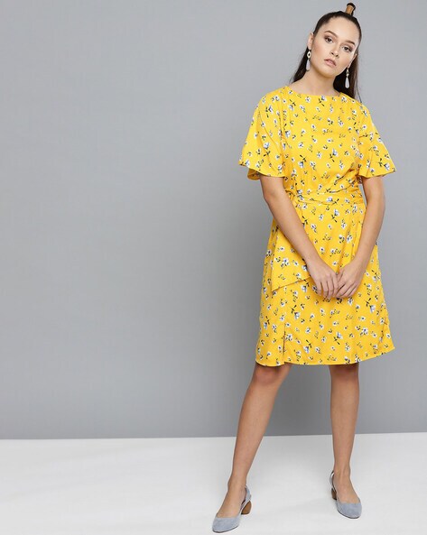 yellow dress ajio