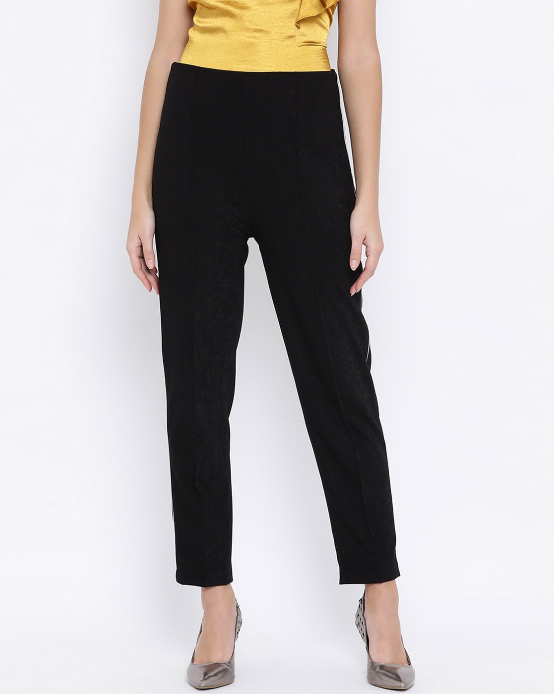 Raw Silk Pants for Women - Slim Fit Trousers