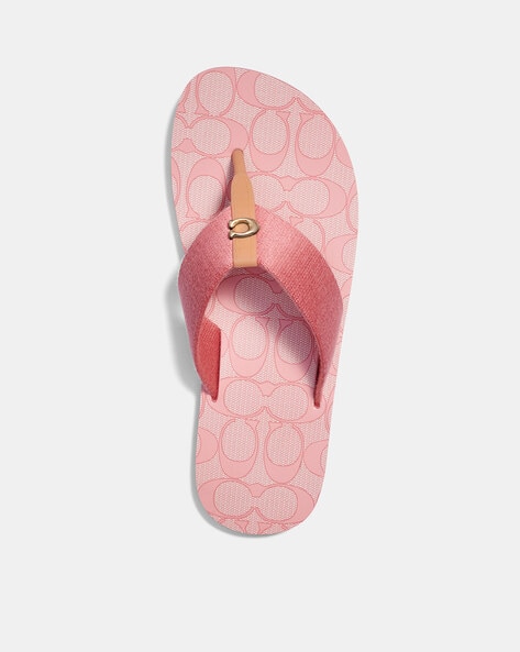 Buy Pink Flip Flop Slippers for Women by Coach Online Ajio