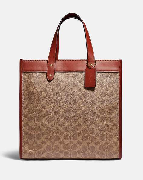 Buy Coach Signature Coated Canvas Field Tote, Brown Color Women