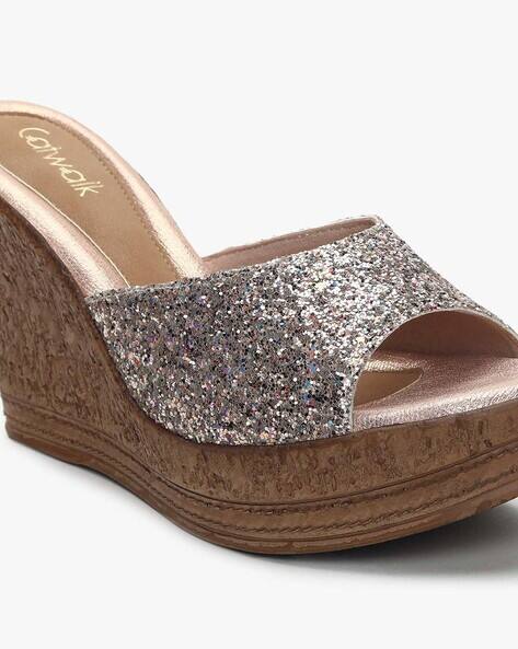 Buy Gold Heeled Sandals for Women by 