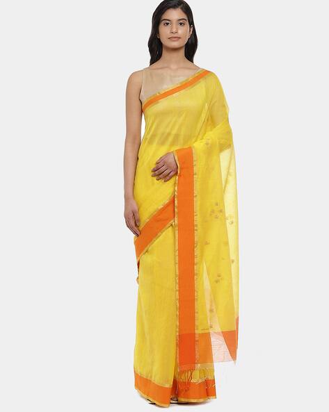 SATYA PAUL Semi-Sheer Saree with Border