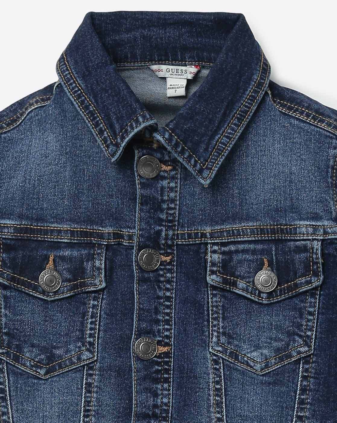 GUESS Harold Hooded Denim Jacket - Medium Wash