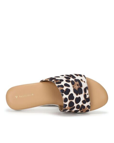 Leopard slip best sale on sandals