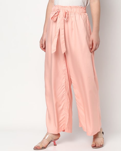 Buy Peach Peplum Top with Wide Leg Pants by Designer PINNACLE BY SHRUTI  SANCHETI Online at Ogaancom