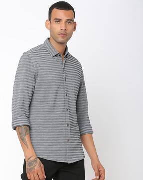 Buy Navy Blue Shirts for Men by NETPLAY 