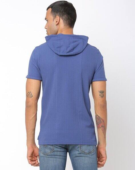 Hooded T-shirt with Drawstring Fastening view 2