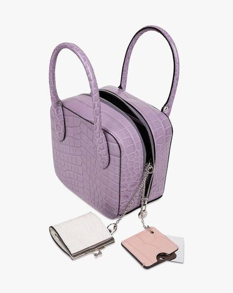 Shiny Crocodile-Style Cowhide Leather Sling Bag