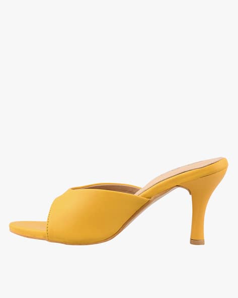 yellow heeled sandals