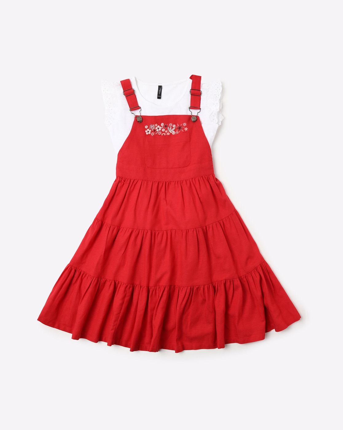 girls red tshirt dress