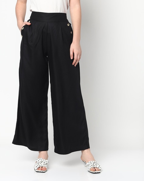 100% Pure Cotton Formal Wear, Stylish Black Palazzo Pants For Ladies Bust  Size: 5Xl Inch (In) at Best Price in Ahmedabad | Rishi Creation