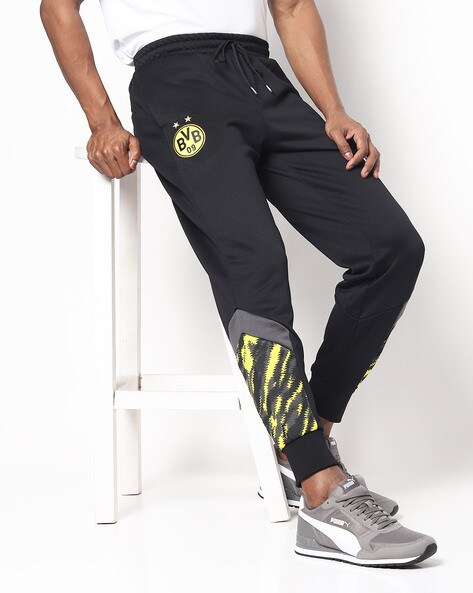 puma football joggers in black