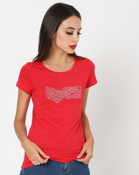 Carol Embellished Logo Crew-Neck T-shirt