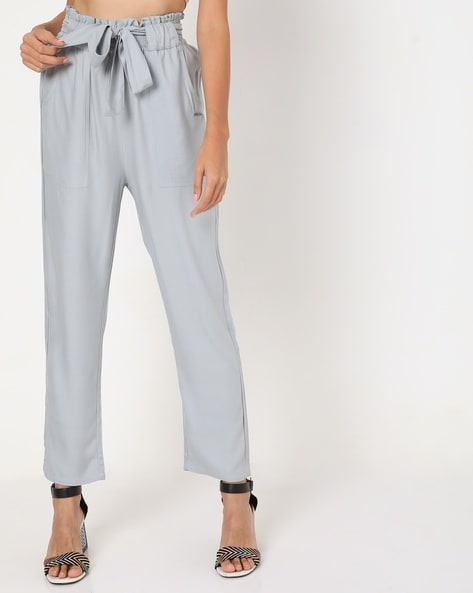 Gas Paperbag-Waist Trousers with Insert Pockets