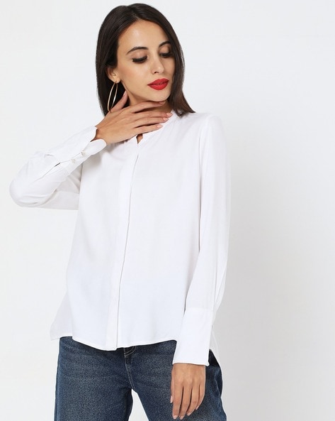 Chinese collar blouse on sale online