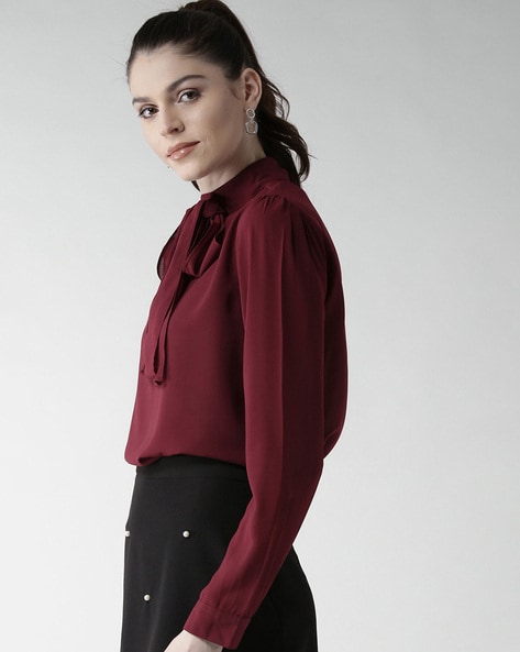 Burgundy dress outlet blouse