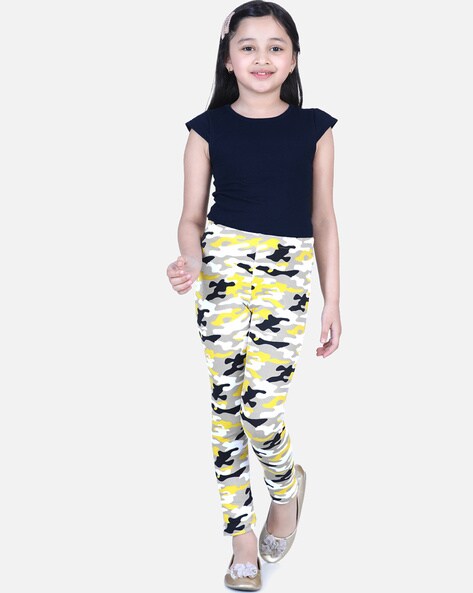 Girls Leggings Value pack of 2(Yellow,Blue) - Buy Girls Leggings