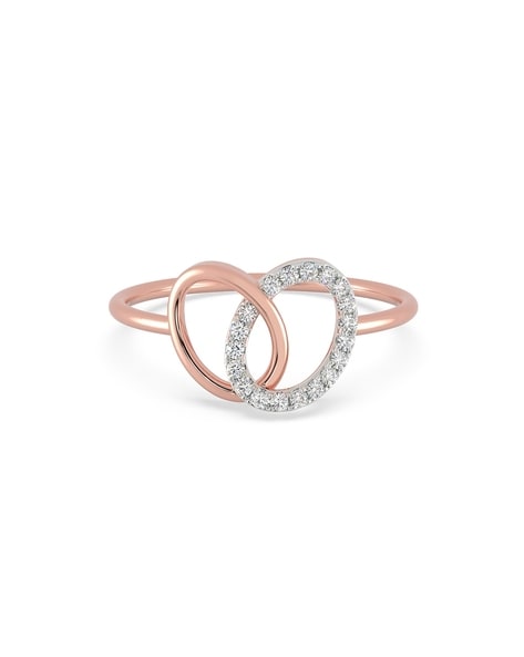 14k Rose Gold Ring with Champagne Diamonds - The Jewelbox