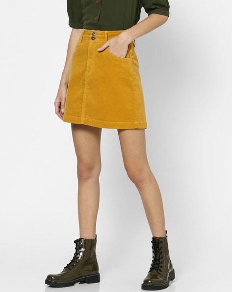 REDONE highwaisted Corduroy Mini Skirt  Farfetch