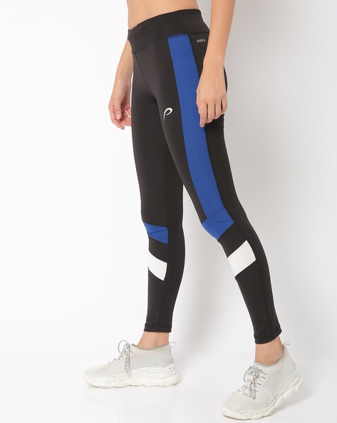 Slim Fit Sports Leggings with Contrast Panels