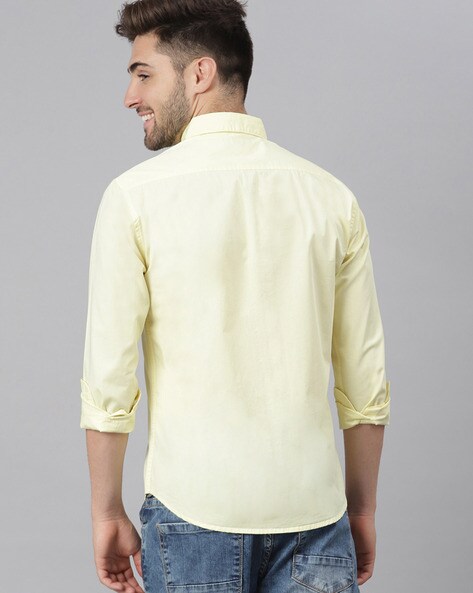 yellow fitted shirt