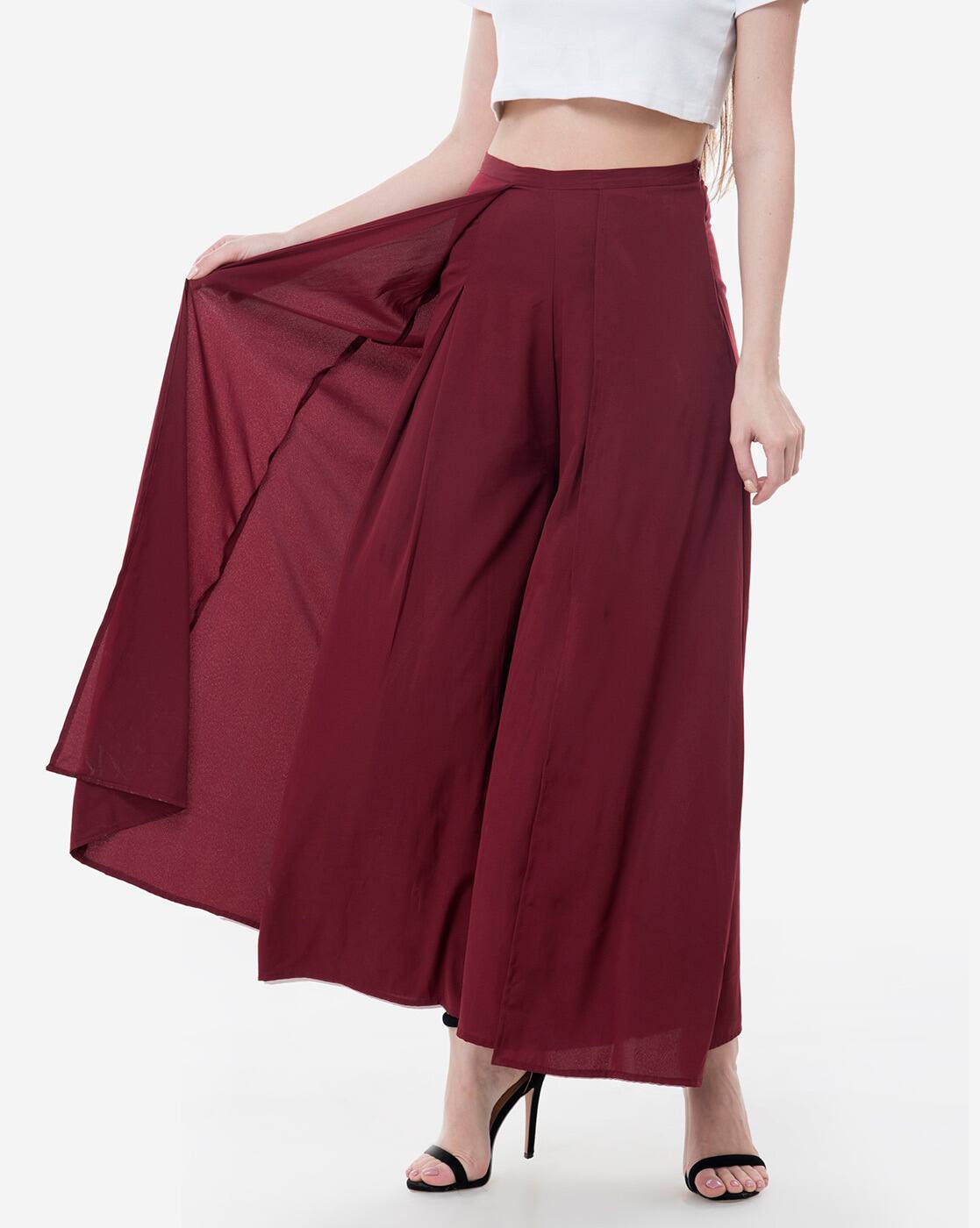 Buy Maroon Trousers \u0026 Pants for Women 