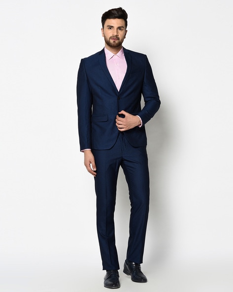 mens navy blue skinny fit suit