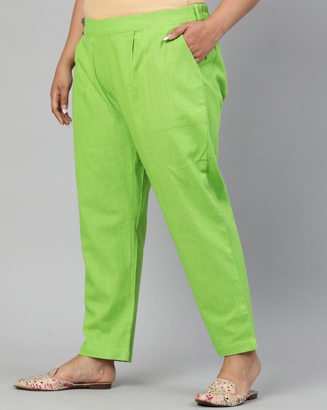 Buy Parrot Green Trousers  Pants for Women by Jaipur Kurti Online   Ajiocom