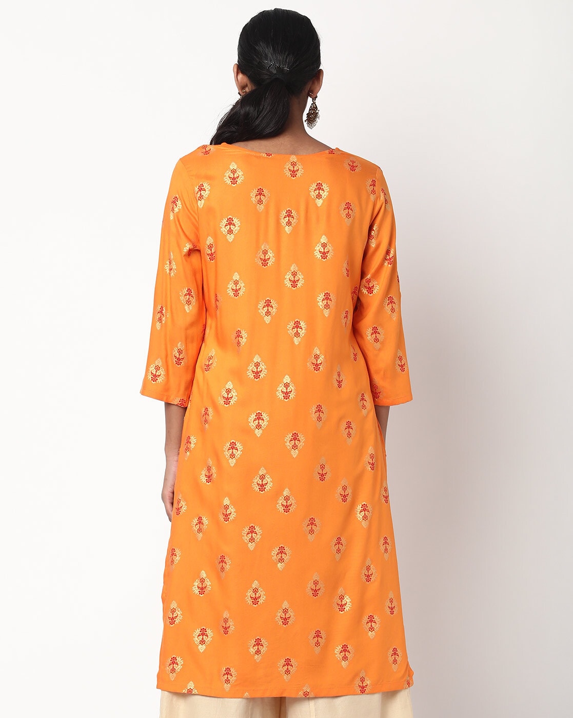 Solid Color Dupion Silk Dhoti Kurta in Orange : MLC1019