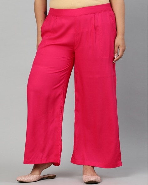 Buy Pink Trousers & Pants for Women by Jaipur Kurti Online
