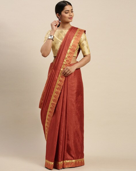 Buy Orange Sarees for Women by Winza Designer Online | Ajio.com