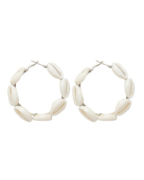 SHELL LITTLE LALUME PENDANT HOOPS – Lalume The Label