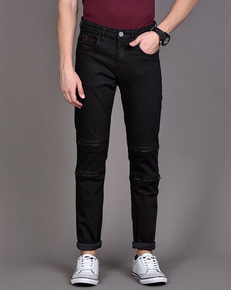 black colour damage jeans