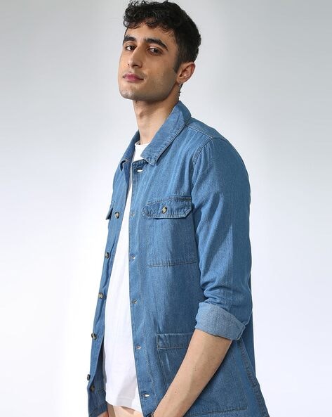 Blue saint slim 2025 fit denim jacket