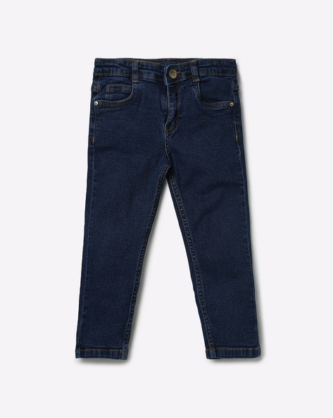 Denim Jeans with Button Closure