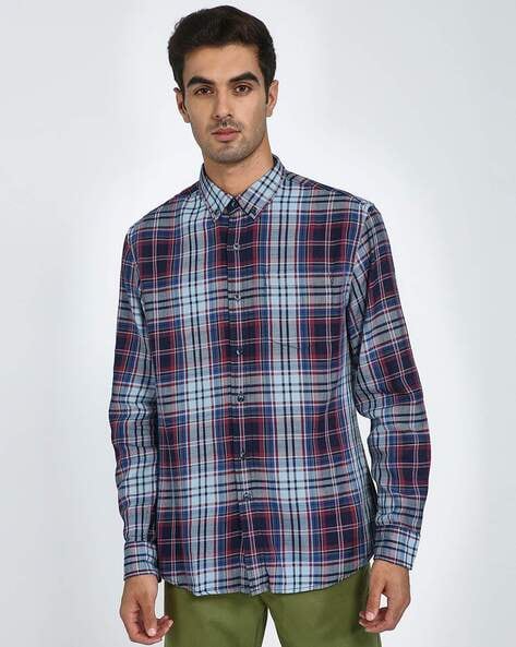 Blue Saint Checked Cotton Shirt