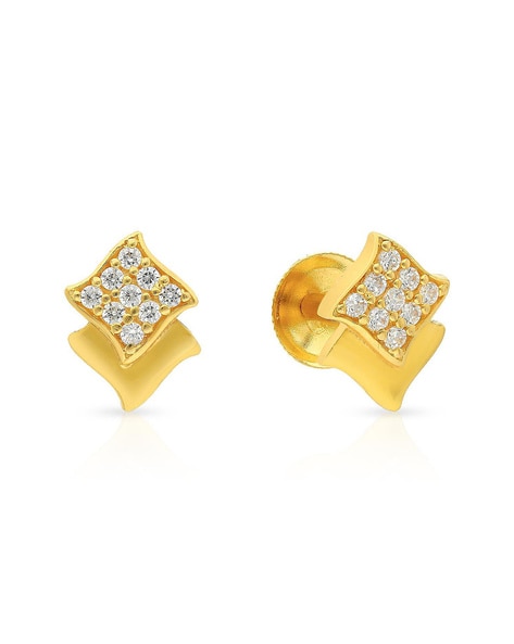Malabar Gold Heart Plain Studs | Gold earrings, Gold jewelry simple, Gold
