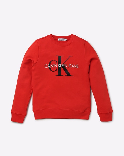 Calvin klein sweatshirt red hotsell