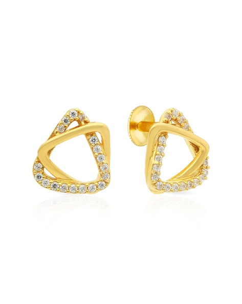 Malabar Gold & Diamonds 22Kt Yellow Gold Stud Earrings For Women :  Amazon.in: Jewellery