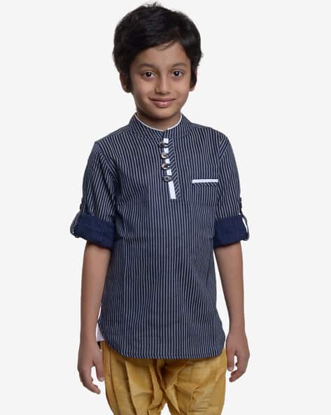 Buy Navy Blue Kurtas for Boys by DOLL 